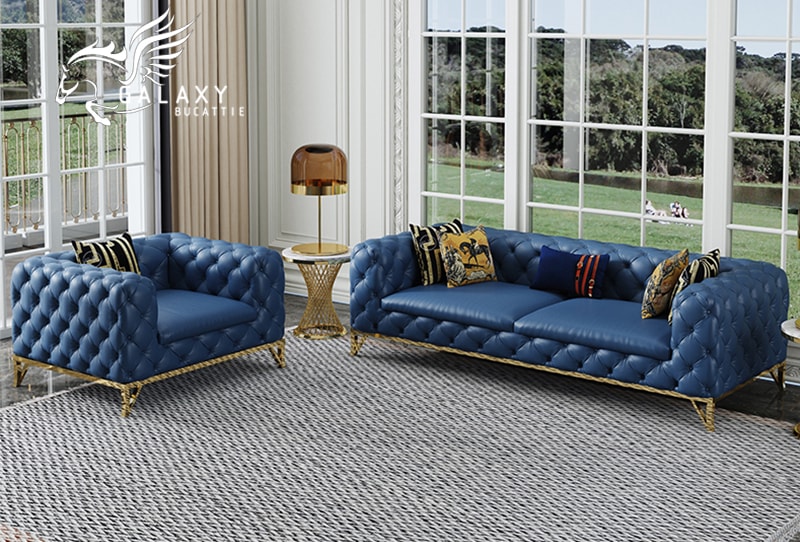 Bộ Sofa Da Đẹp Phong Cách Art Deco Trẻ Trung SFSET1