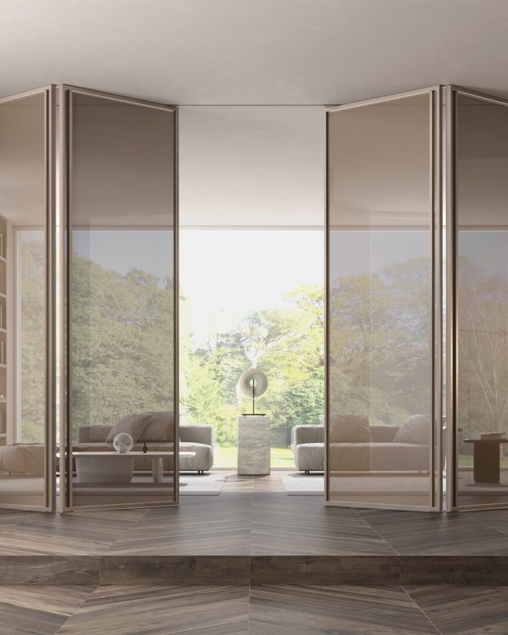 Barausse_titanio_folding_doors_vetro_bronzo_Sigaro_wall_paneling-1536x1075
